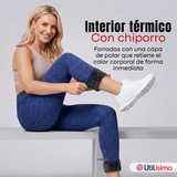 Calza Polar Con Chiporro Térmica Mujer Elásticada Azul Jeans