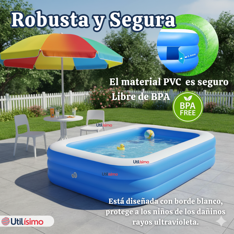 Piscina Inflable Rectangular 260x170x60 CM Color Azul