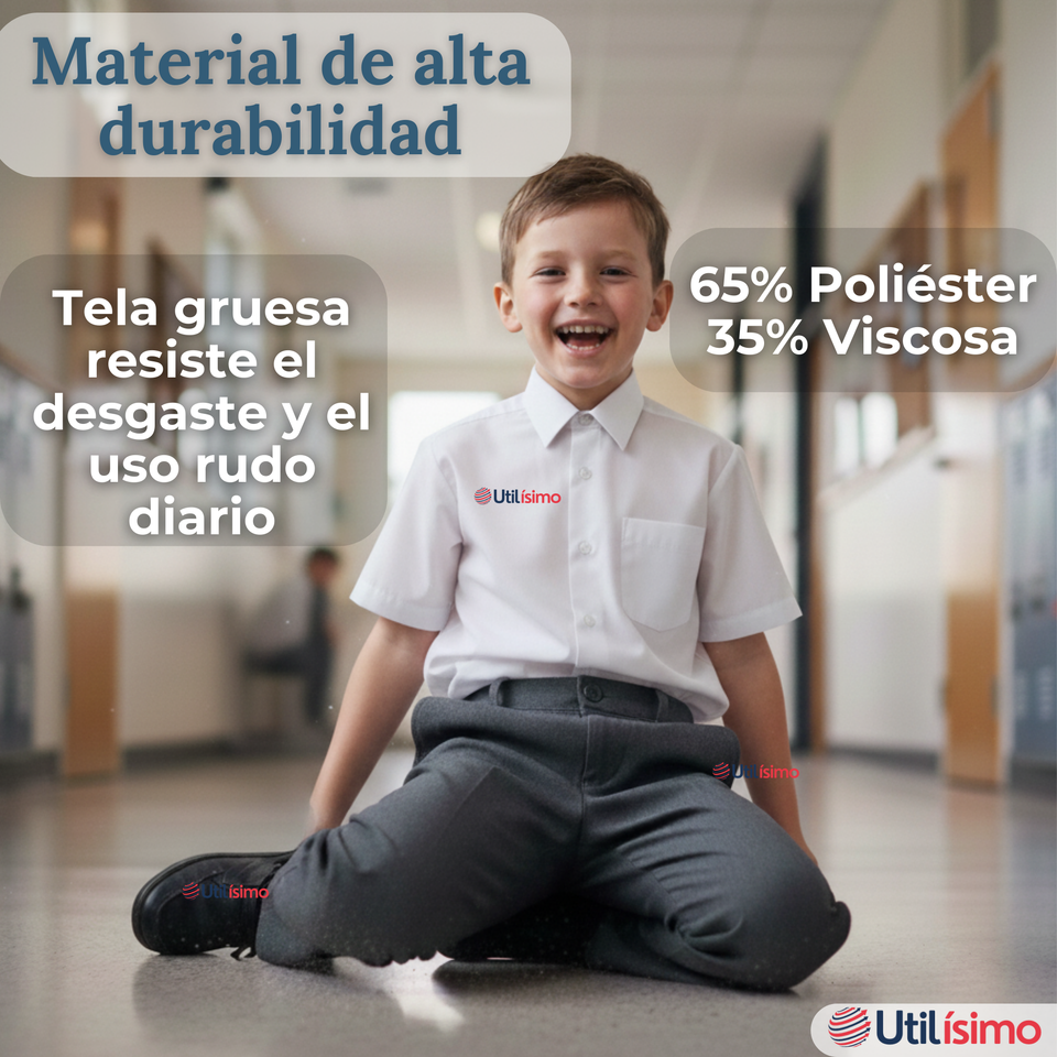 Pack 3 Pantalón Escolar Colegio Clásico Niño Gris