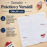 Pañuelo Baile Cueca 36cm Bordado Bandera de Chile Algodón Fiestas Patrias