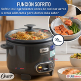 Oster Arrocera, 3 En 1, 12 Tazas Capacidad, Función Sofrito, Vaporera, Recubrimiento Antiadherente Oster DiamondForce,