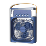 Climatizador Portátil Frío 4 en 1 Ventilador Humificador Enfriador Lampara LED 220v USB Azul