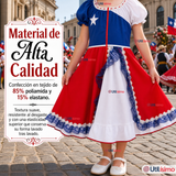 Vestido Chinita Huasa Niña Bandera Chile Fechas Patrias
