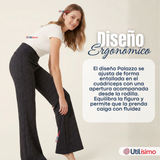 Calza Polar Con Chiporro Palazzo Mujer Elasticada Térmica Negro Jeans