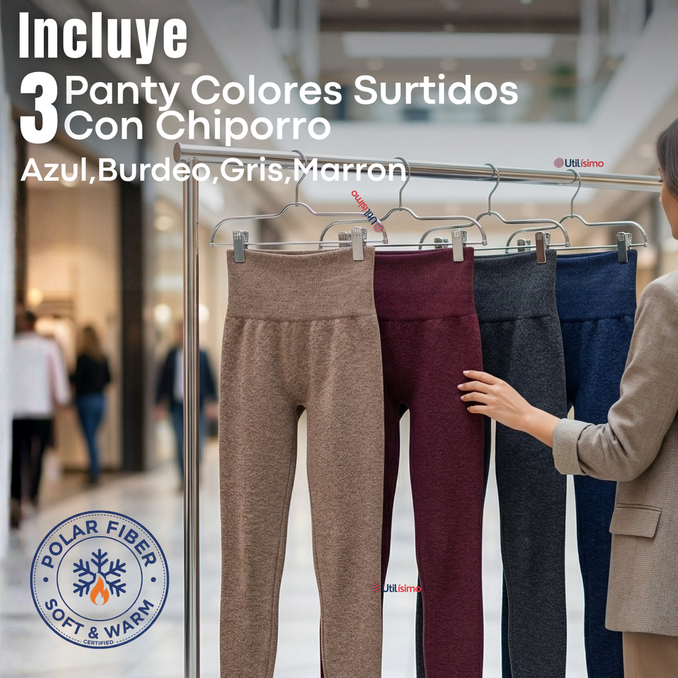 Pack 3 Calzas Lola Reductoras Sin Costura Tiro Alto Interior Con Polar