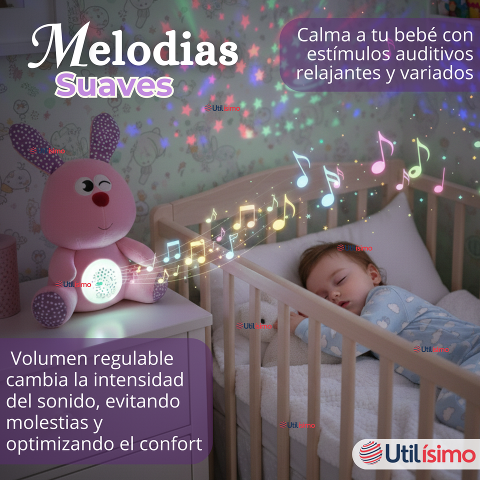 Peluche Conejo Espantacuco Con Luz Y Sonido Para Bebé Niño Niña