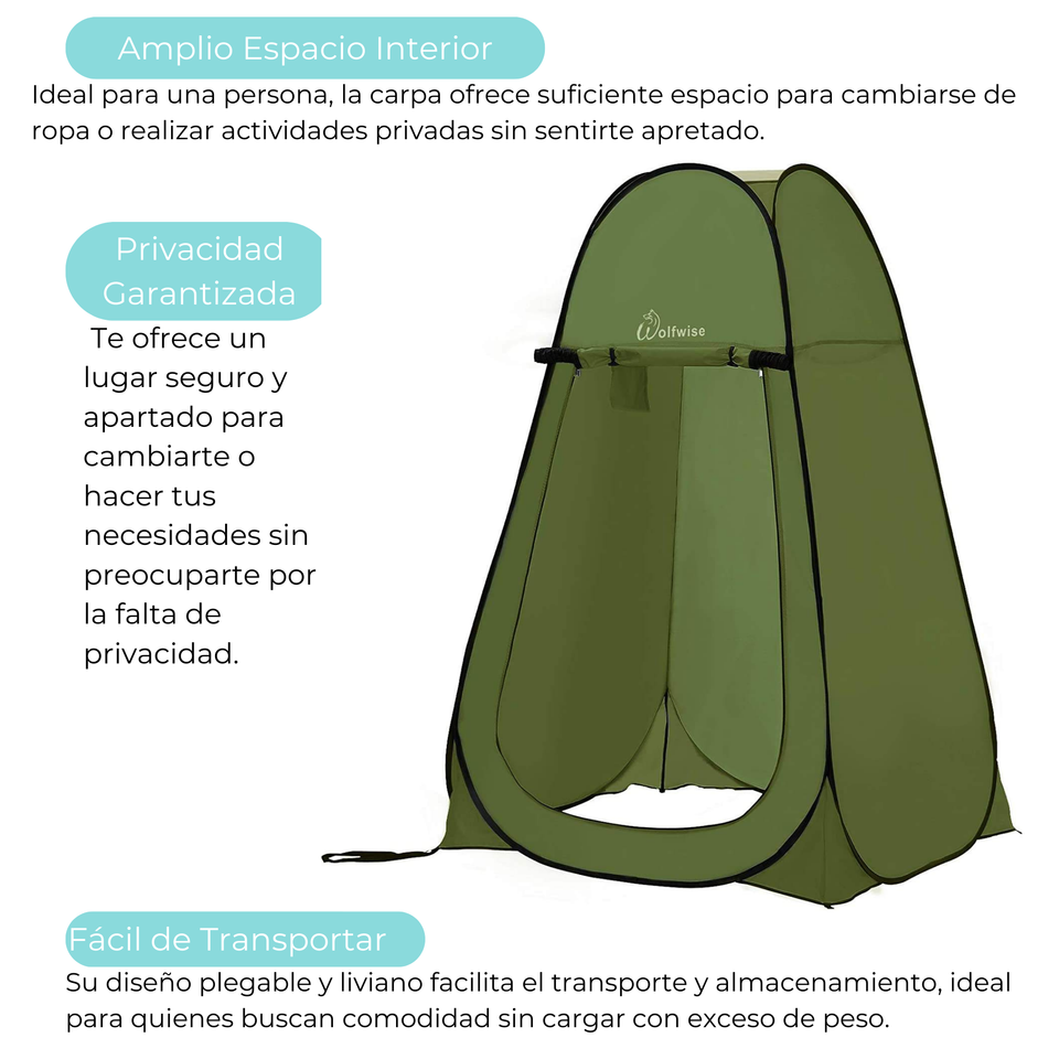 Carpa Caseta De Baño Vestidor Portátil  Camping Comodidad Privacidad Al Aire Libre