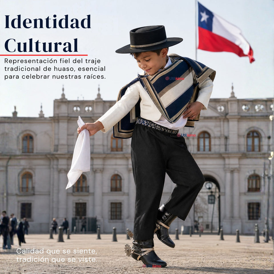 Pantalón Huaso Negro Niño Vestuario Típico Fiestas Patrias