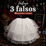 Pack 3 Falsos Para Faldas Niña Trajes Típicos Fiestas Patrias