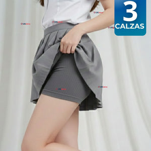 Pack 3 Calzas Cortas Escolar Color Gris Pata Deportivas Juvenil