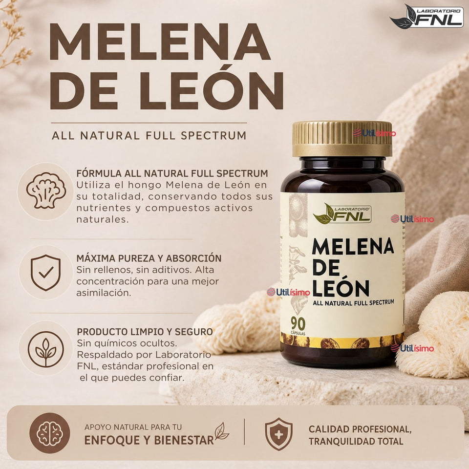 Melena De León FNL 90 Cápsulas Sabor Natural