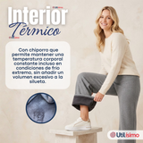 Calza Polar Con Chiporro Palazzo Mujer Elasticada Térmica Gris Melange