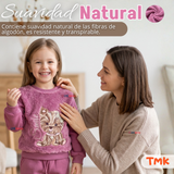 Conjunto Buzo Polera 2 Piezas Niña 100% Algodón Tedmimak Fluffy Rose