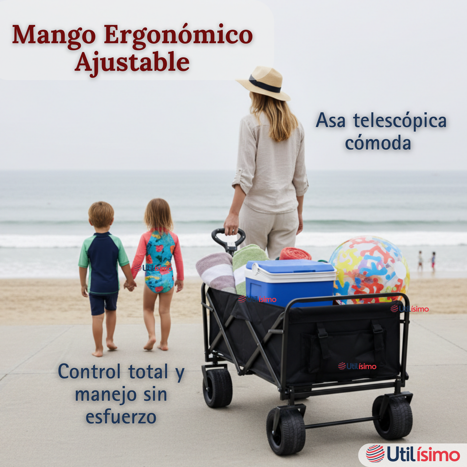 Carrito Compras Plegable Organizador Ideal Para El Camping 150Kg
