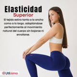 Calza Lola Polar Térmica Sin Costura Tiro Alto Elasticada Azul Marino