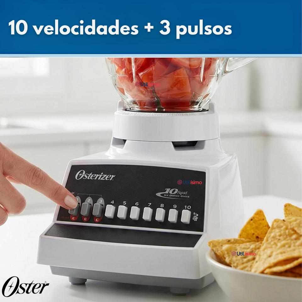 Licuadora Oster® de 10 velocidades blanca