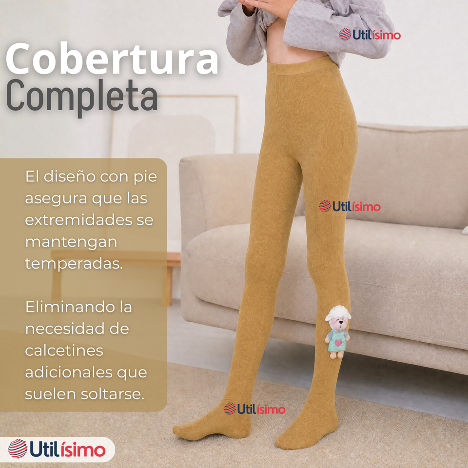 Panty 3D Osito Café Tejida Niña Ballerina 78% Algodón Premium