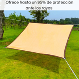 Malla Sombreadora Toldo Vela Rectangular 4x6m Hdpe Beige Protección UV