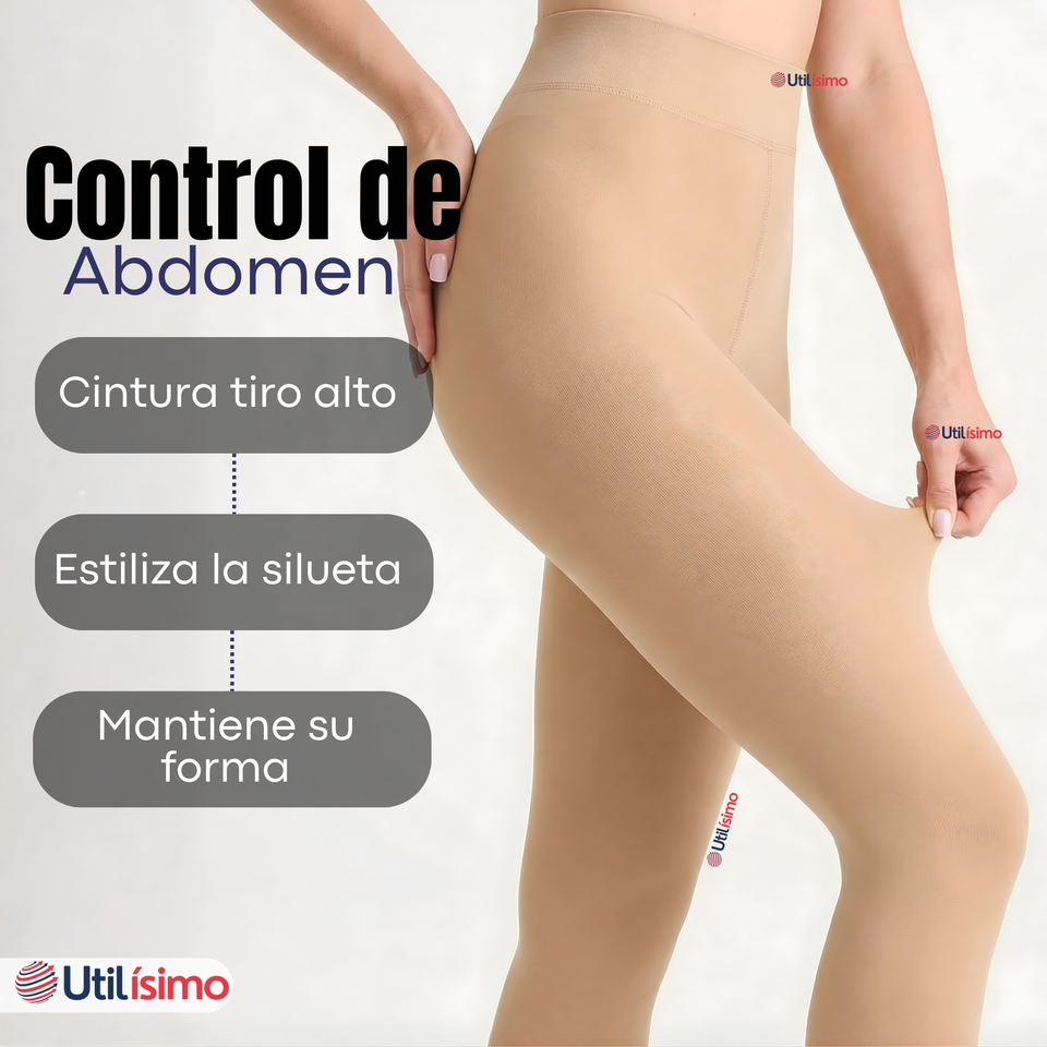 Calza Panty Con Chiporro Mujer Elasticada Beige