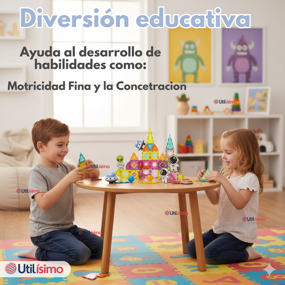 Juego Bloques De Construcción Magnéticos 3D 70 Piezas para Niños