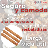 Pack 12 Pinchos De 30cm Para Anticuchos Brochetas Asados Mango De Madera