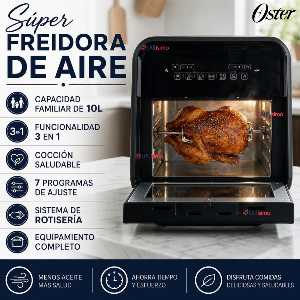 Súper Freidora De Aire Digital 10 Litros Oster® Multiples Funciones Ckstafov3
