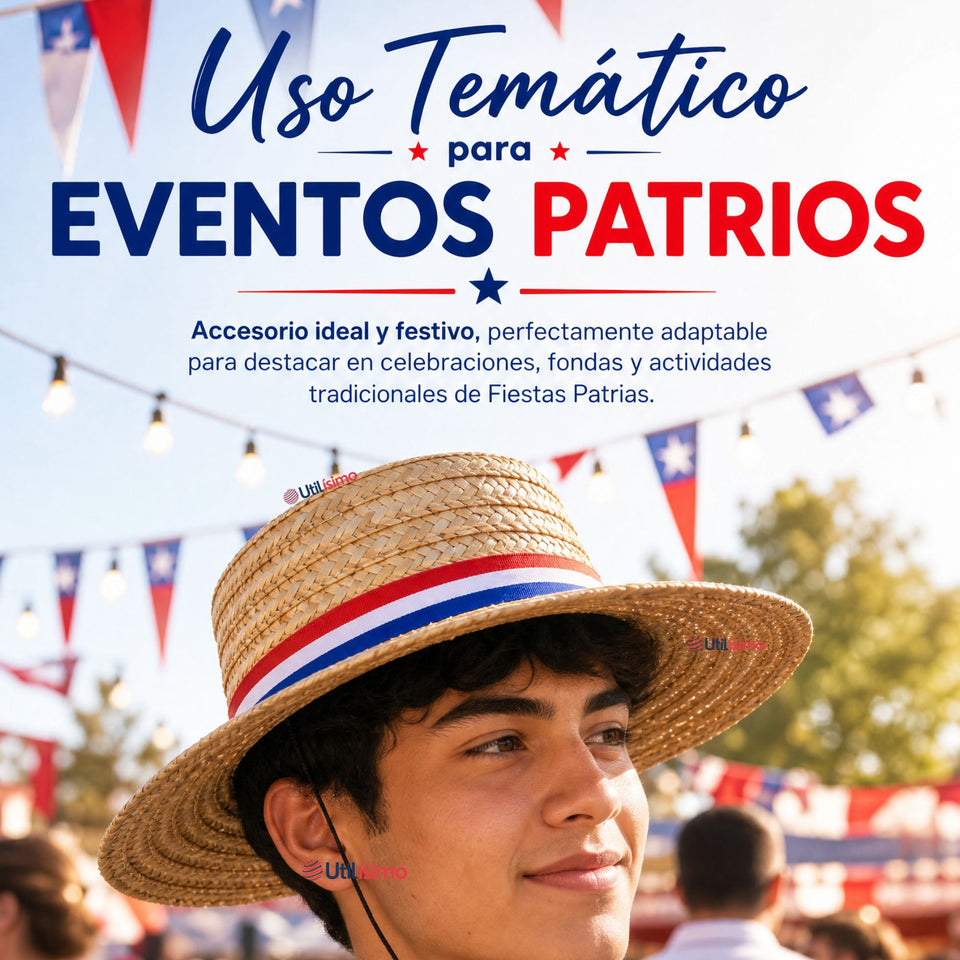 Sombrero Chupalla Huaso Juvenil Fiestas Patrias Chile Adulto