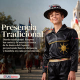 Traje Típico Caporal Negro Con Sombrero Danza Tradicional Fiestas Patrias