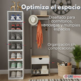 Zapatera Plegable 6 Niveles Cajas Organizadoras Apilable Color Blanco