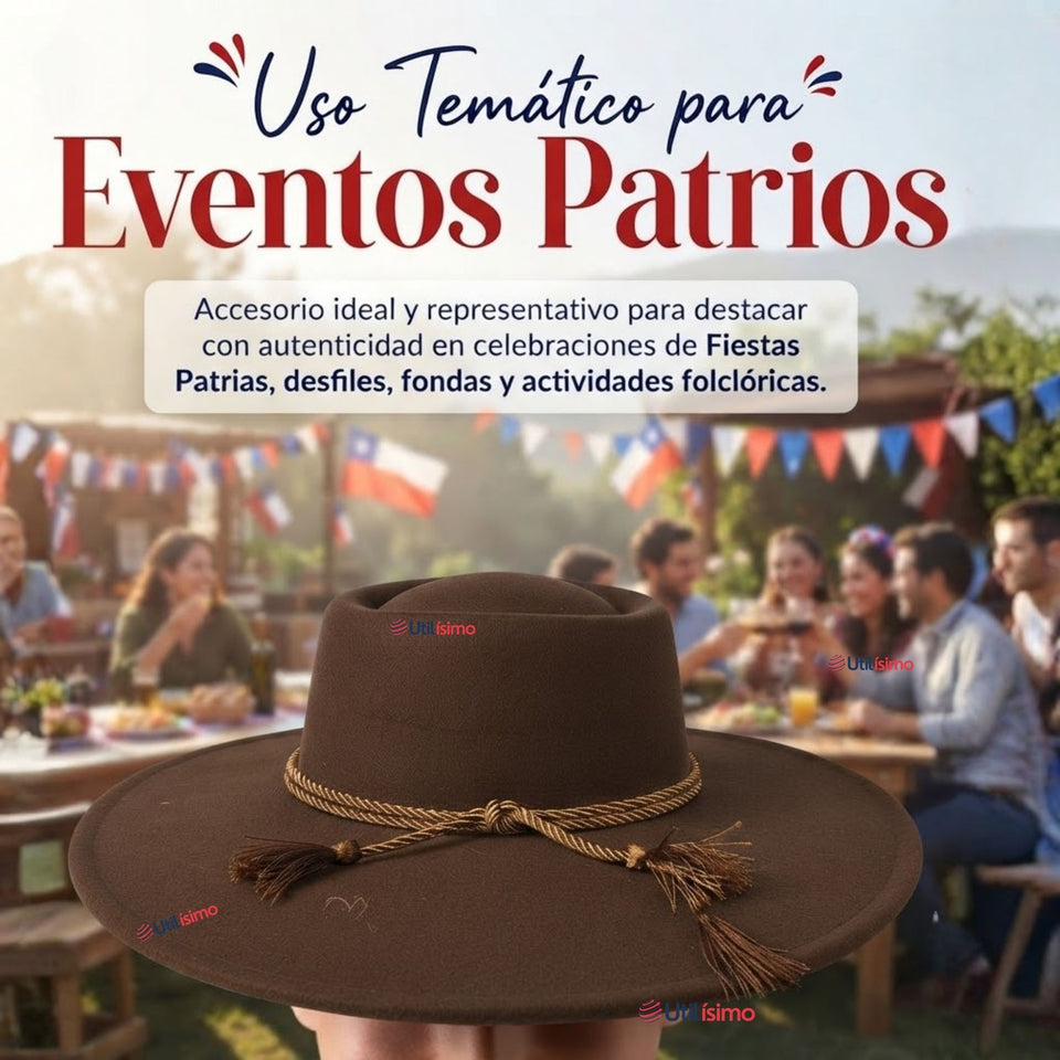 Sombrero Huaso Café Tradicional Para Fiestas Patrias