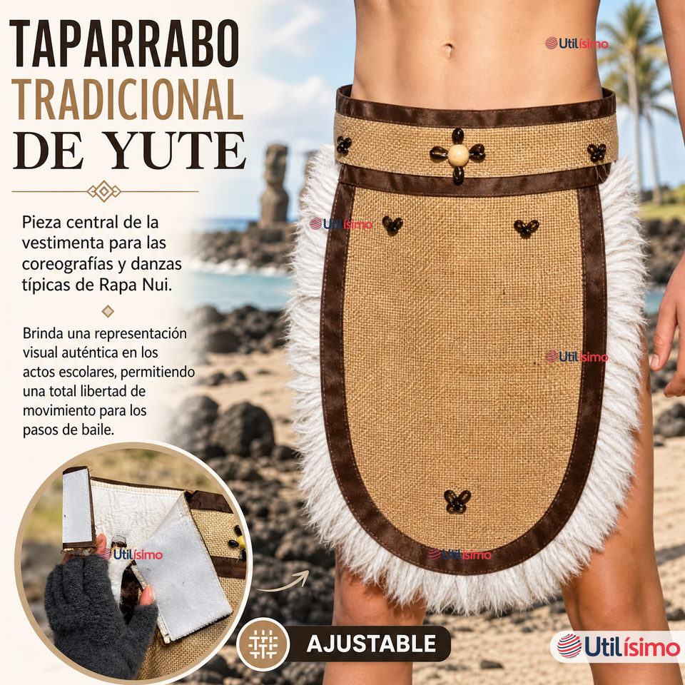 Traje Pascuense Típico Completo 4 Piezas Juvenil Rapa Nui Fiestas Patrias