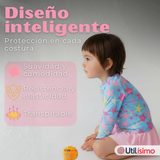 Traje De Baño Manga Larga Con Pantalón Corto y Falda 2 Piezas Niña de 2 a 7 años Starfish