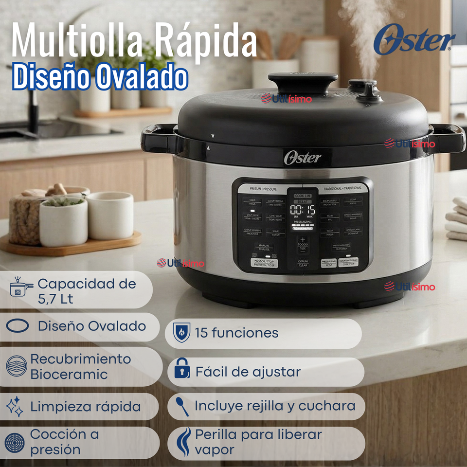 Multi-olla rápida ovalada de 5.7L con 15 funciones CKSTPCECOV57 900W