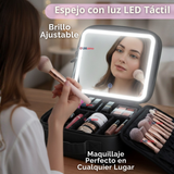 Estuche Maquillaje 2 en 1 Bolso Cosmetiquero Espejo Con Luz Led Organizador