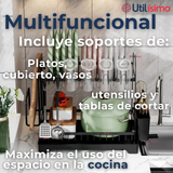 Secador Escurridor Para Platos Loza Vajilla 2 Niveles Drenaje Automático