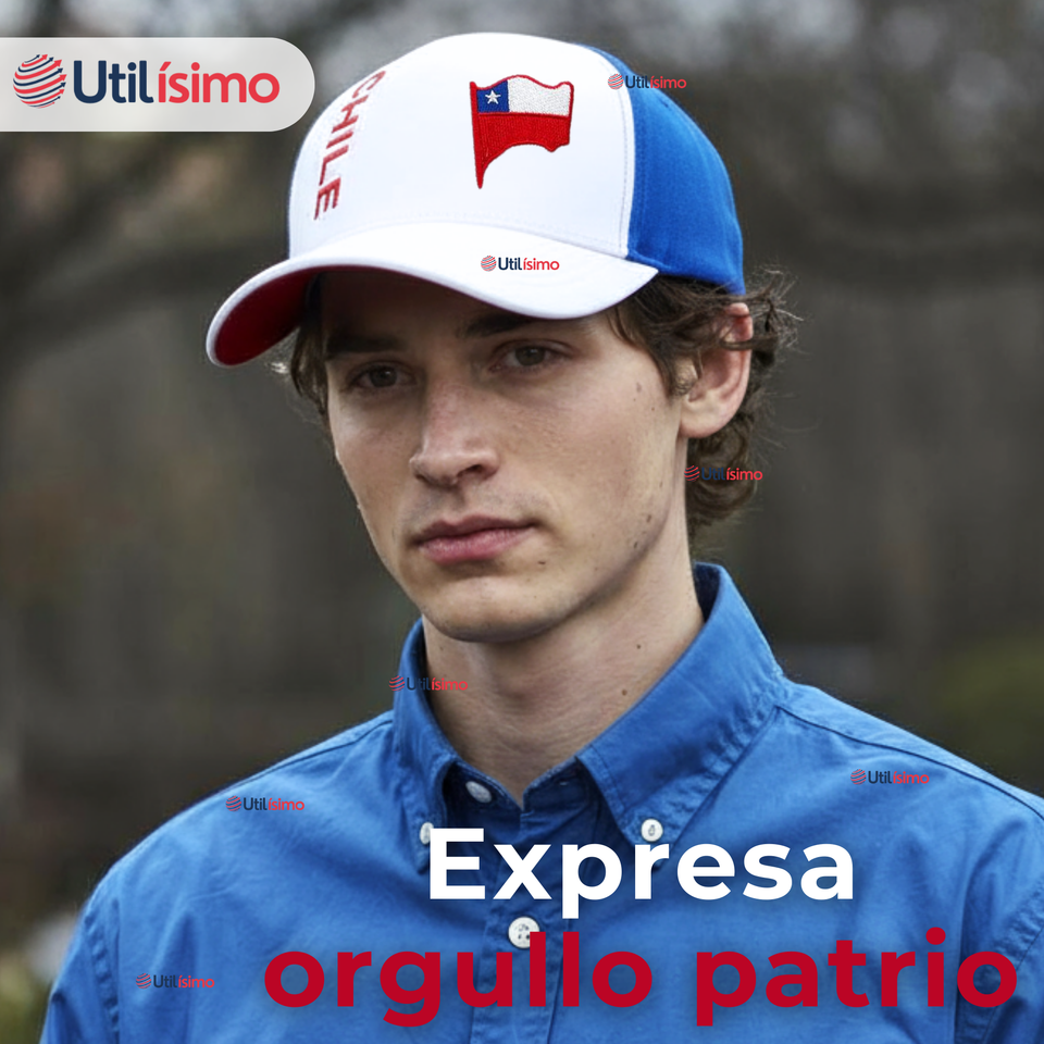 Gorro Jockey Talla Única Alta Calidad Poliéster Estampado Chileno