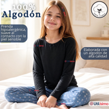 Pack 3 Camisetas Poleras Algodón Básica Cuello Redondo Primera Capa Manga Larga Colores Surtidos Negro Blanco Niña