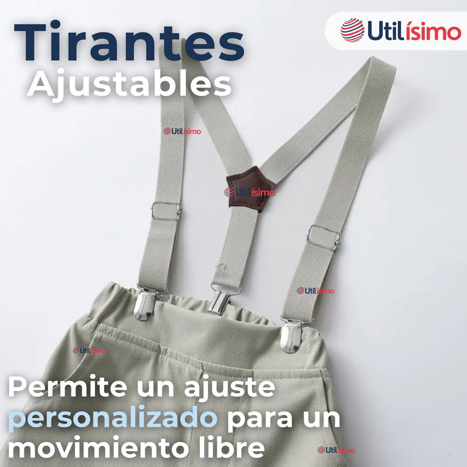 Conjunto de Vestir con Tirantes Camisa Pantalón Corto Algodón