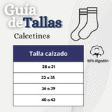 Calcetín Escolar Corto Algodón Azul Niño y Niña