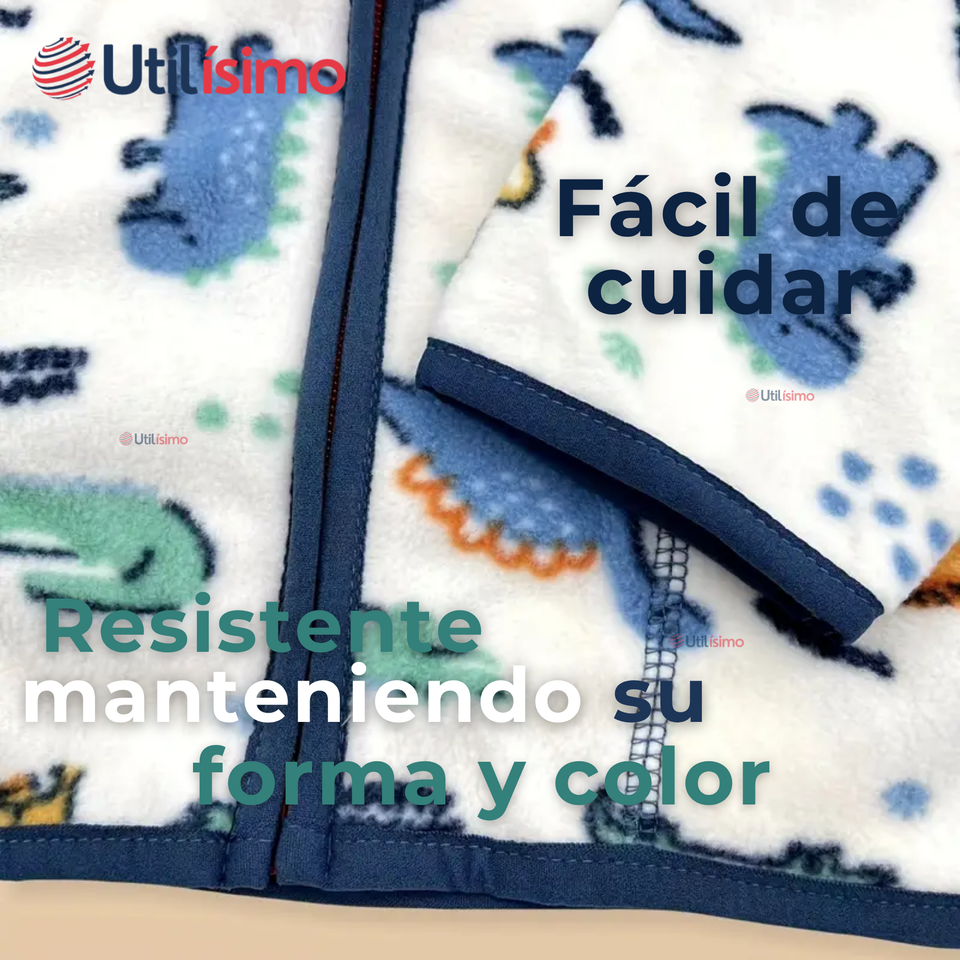 Chaqueta 100% Polar Niño Manga Larga Blanco