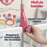 Móvil Giratorio Musical Proyector Bebé Niña Rosado