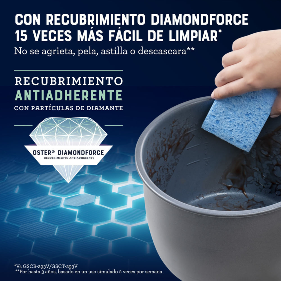 Oster Multiolla, Turbo, 7.5 L de Capacidad, con 14 Funciones Predeterminadas, Recubrimiento Oster DiamondForce, CKSTPCECT75DF