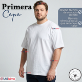 Pack 3 Camisetas Poleras Algodón Primera Capa Manga Corta Blanco Hombre