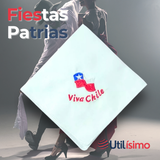 Pack 3 Pañuelos Baile Cueca 45CM Bordado Viva Chile Fiestas Patrias