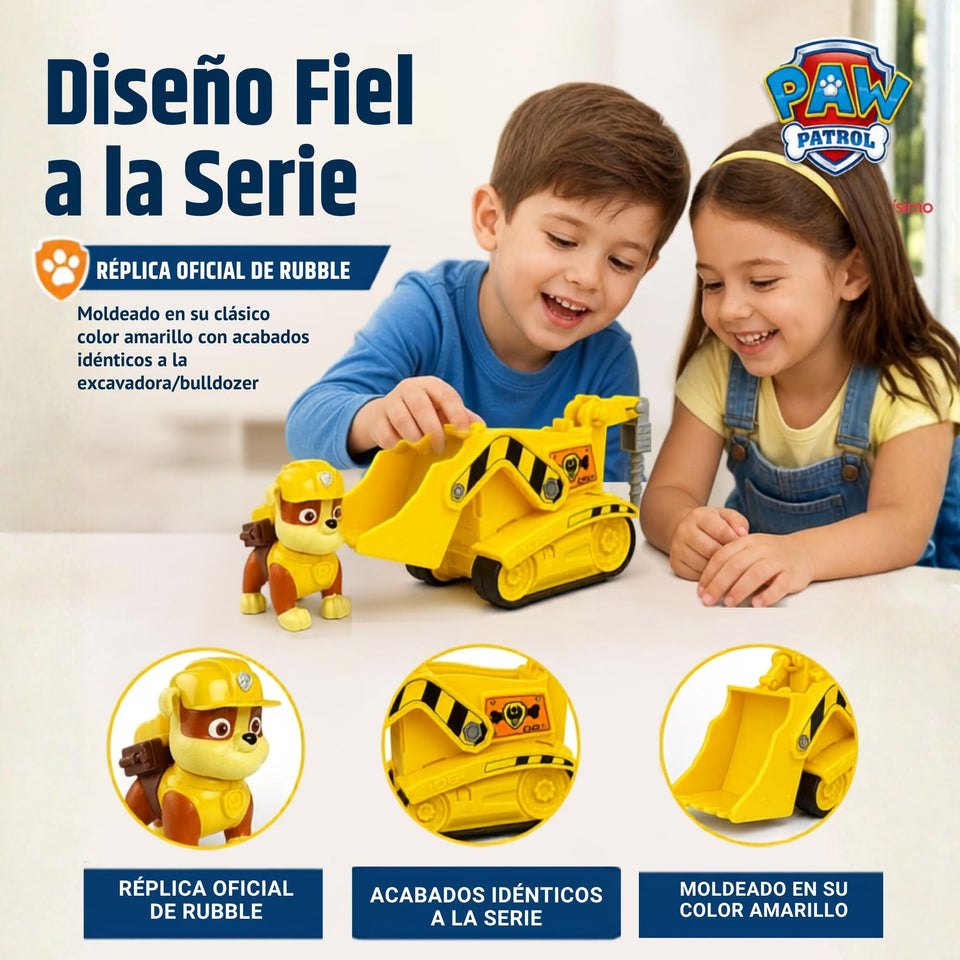 Paw Patrol Bulldozer de Rubble Excavadora Juguete Niños