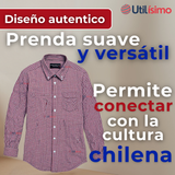 Camisa Huaso Cuadrillé Cuadro Manga Larga 100% Algodón Rojo Negro Casual