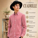 Pack 3 Camisas Cuadrille Huaso Juvenil Roja Regular Fit Fiestas Patrias