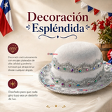 Sombrero Gorro Caporal Mujer Fiestas Patrias Blanco Baile Típico