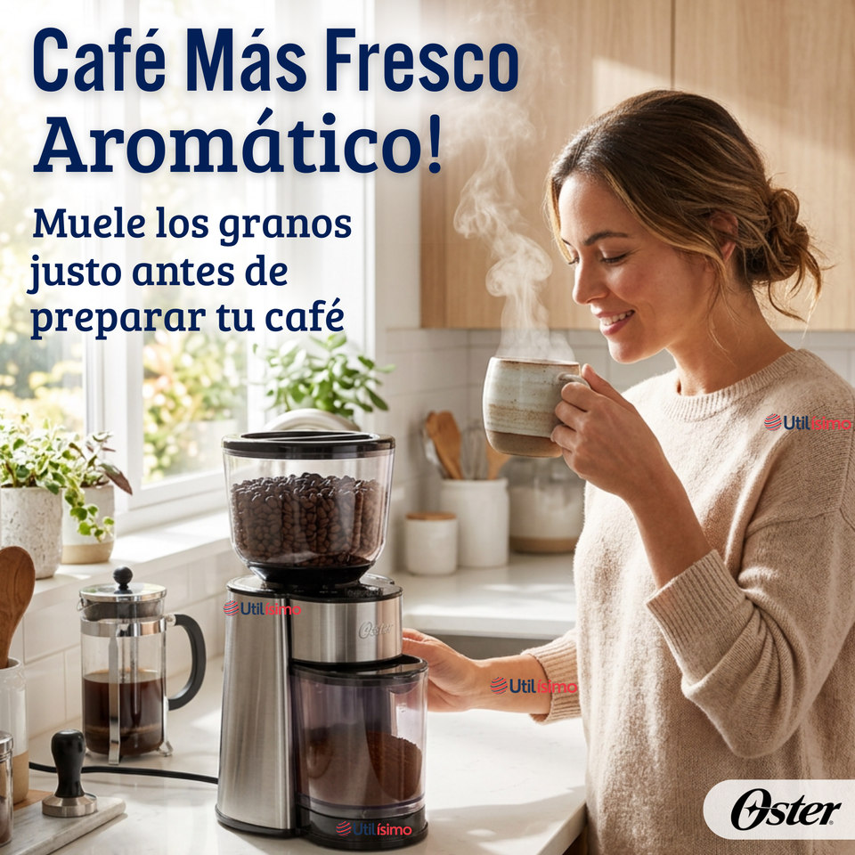 Oster® Molinillo de Café, Accesorio, Con 18 Ajustes De Grosor, Incluye Accesorios, BVSTBMH23