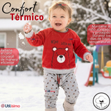 Conjunto 3 Piezas Buzo Pantalón Polerón Body De Algodón Rojo Bebé Niño